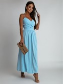 Maxi dress with straps, blue AZRHP5899